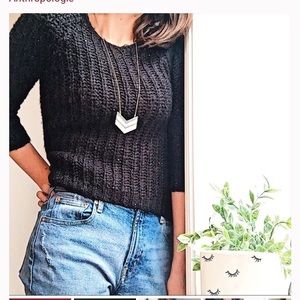 Anthro sz S Knitted & Knotted Sunstitch Sweater